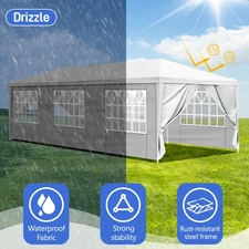 10'x30' Outdoor Gazebo Canopy Tent Wedding Party Tent 8 Removable Wall