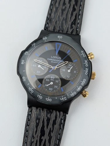Vtg AS-IS REPAIR Lorus Analog Chronograph Quartz Watch 37mm V654-8010 Rare