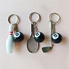Mini Tennis Badminton Racket Keychain NO.8 Sports Bag Charm for Backpack Handbag