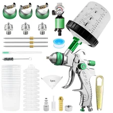 H2008 HVLP Auto Paint Air Spray Gun Gravity Feed 1.3/1.7/2.0 mm Nozzles - tools