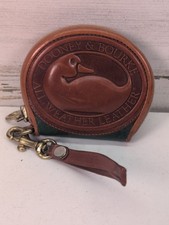 Vintage Dooney Bourke Big Duck Coin Purse Brown AWL Leather Wristlet