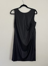 Helmut Lang Black Wool Sleeveless Mini Dress Minimalist Scoop Back 4 Edgy 90s