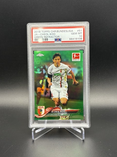 2018 Topps Chrome Bundesliga Ja-Cheol Koo Green Refractor /99 #51 PSA 10 POP 1