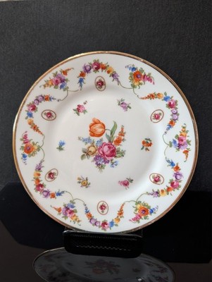VTG Schumann Bavaria Dresden Flowers Salad Plate: Ø8'', Gold Rim, Lion Crest Mark