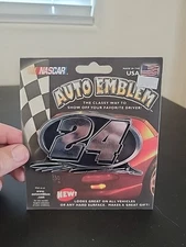 Jeff Gordon Auto Car Emblem #24 NASCAR Metallic Silver USA ProMark 2002