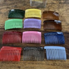 Vtg Hair Accessories Plastic Hair Combs Assorted Colors Qty 20 Made In Hong Kong