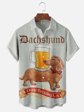 Beer Retro Poster Hawaiian Shirt Short Sleeve For Men