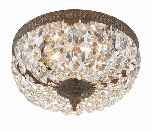 Crystorama Basket Crystal 10" Wide Bronze Ceiling Light - Picture 3 of 7