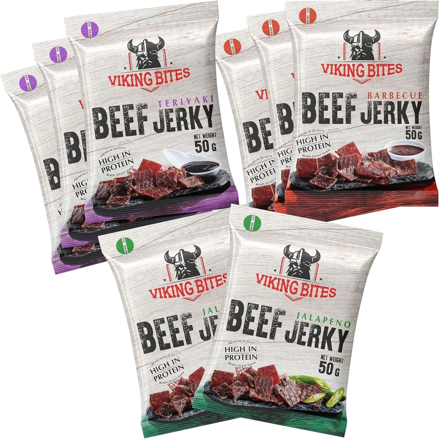 Beef jerky coupe faim riche en protéine pack de 8 sachets 400g