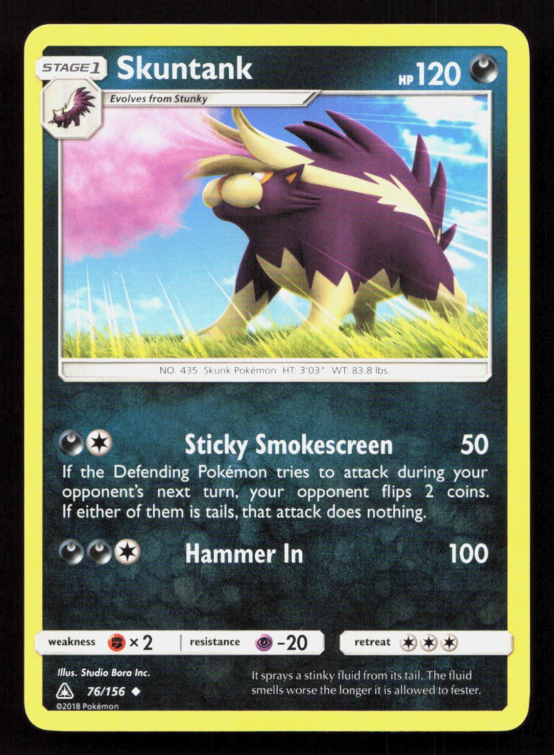 SKUNTANK 76/156 Pokemon ULTRA PRISM