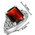 2CT  Fire Garnet 925 Sterling Silver Victorian Look Ring Sz 9  — photo 3