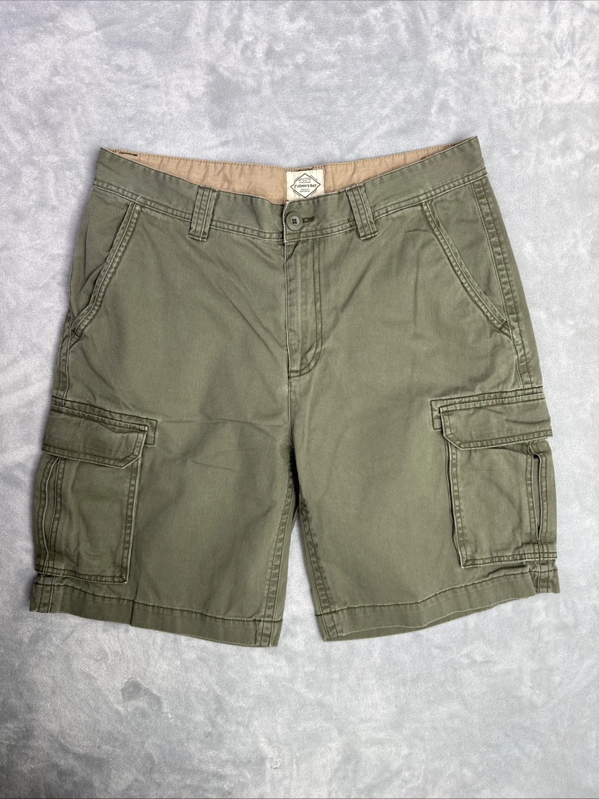 St Johns Bay Cargo Shorts Outdoor Hiking Mens Size 34 Green