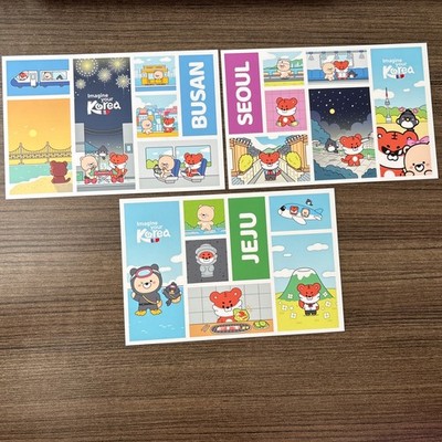 NEW Imagine Your Korea lot of 3 Postcards Jeju Seoul Busan Visit Korea South