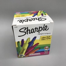 Box of 36 Sharpie Chisel Tip Highlighters Markers Assorted Colors 36ct New