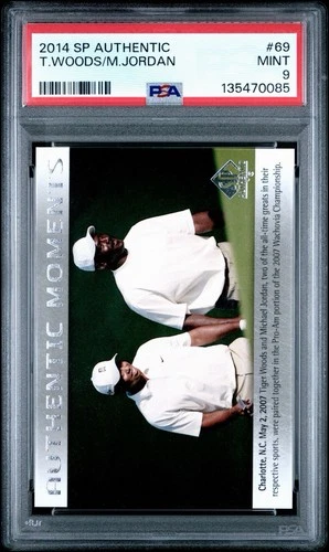 2014 SP Authentic Tiger Woods Michael Jordan  PSA 9 Timeless card 🐐  🐐
