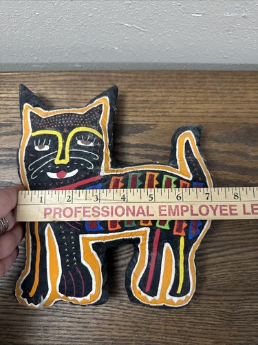 VINTAGE KUNA INDIAN MOLA PILLOW Cat - PANAMA - Picture 6 of 7