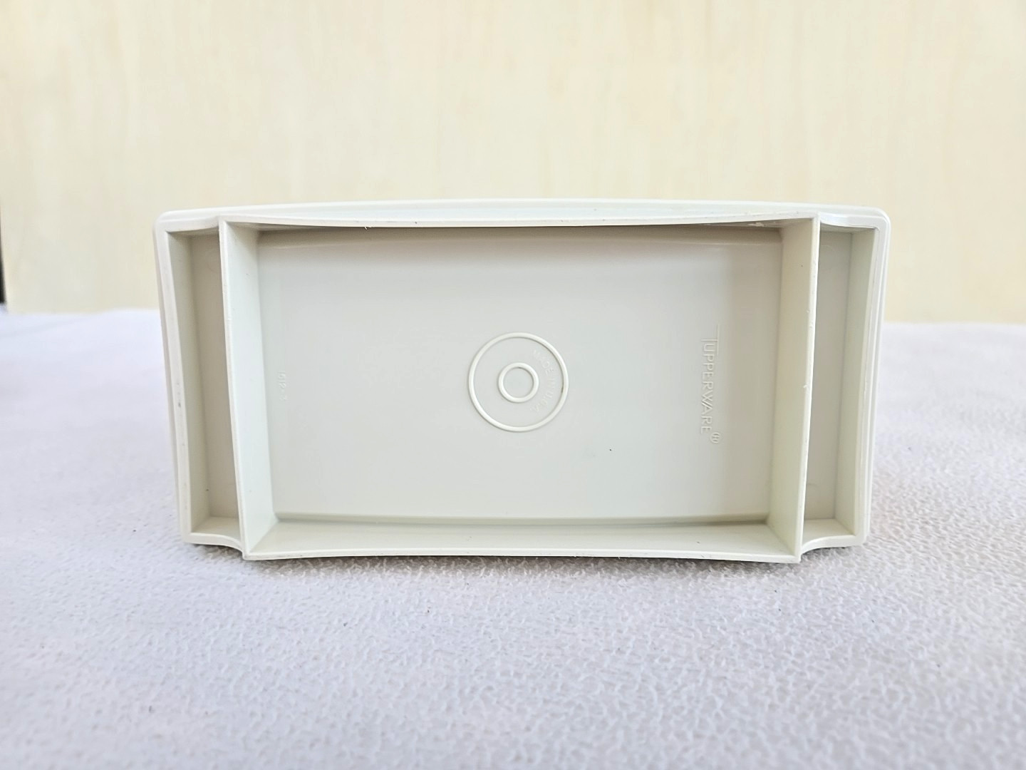 Vintage Tupperware Double Stick Butter or Cream Cheese Keeper Dish, Almond + Lid