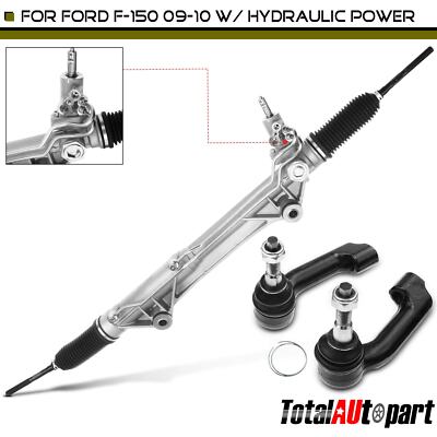3x Power Steering Rack and Pinion & Inner Outer Tie Rod End for Ford F-150 09-10