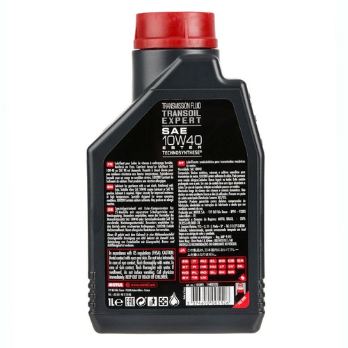 Olio cambio Motul Transoil Expert 10w40 per moto 1 litro Technosynthese Estere - Foto 3 di 6
