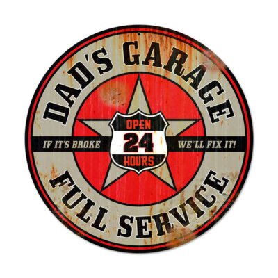 Dad`s Garage Full Service Vaters Werksatt 24h Retro Sign Blechschild Schild NEU