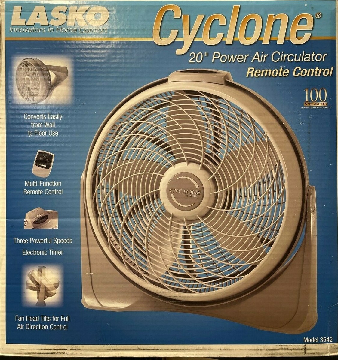 Lasko - 3542 - 20 in. 3 Speed Floor Fan Auto Timer and Remote Control  46013353252 | eBay