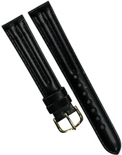 Unique Designed Watch Band Black Genuine Leather 16MM