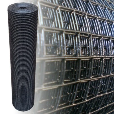 GARMIX Volierendraht Schwarz 1x25m 12x12mm 1.4mm Drahtgitter 4-Eck Maschendraht Zaun