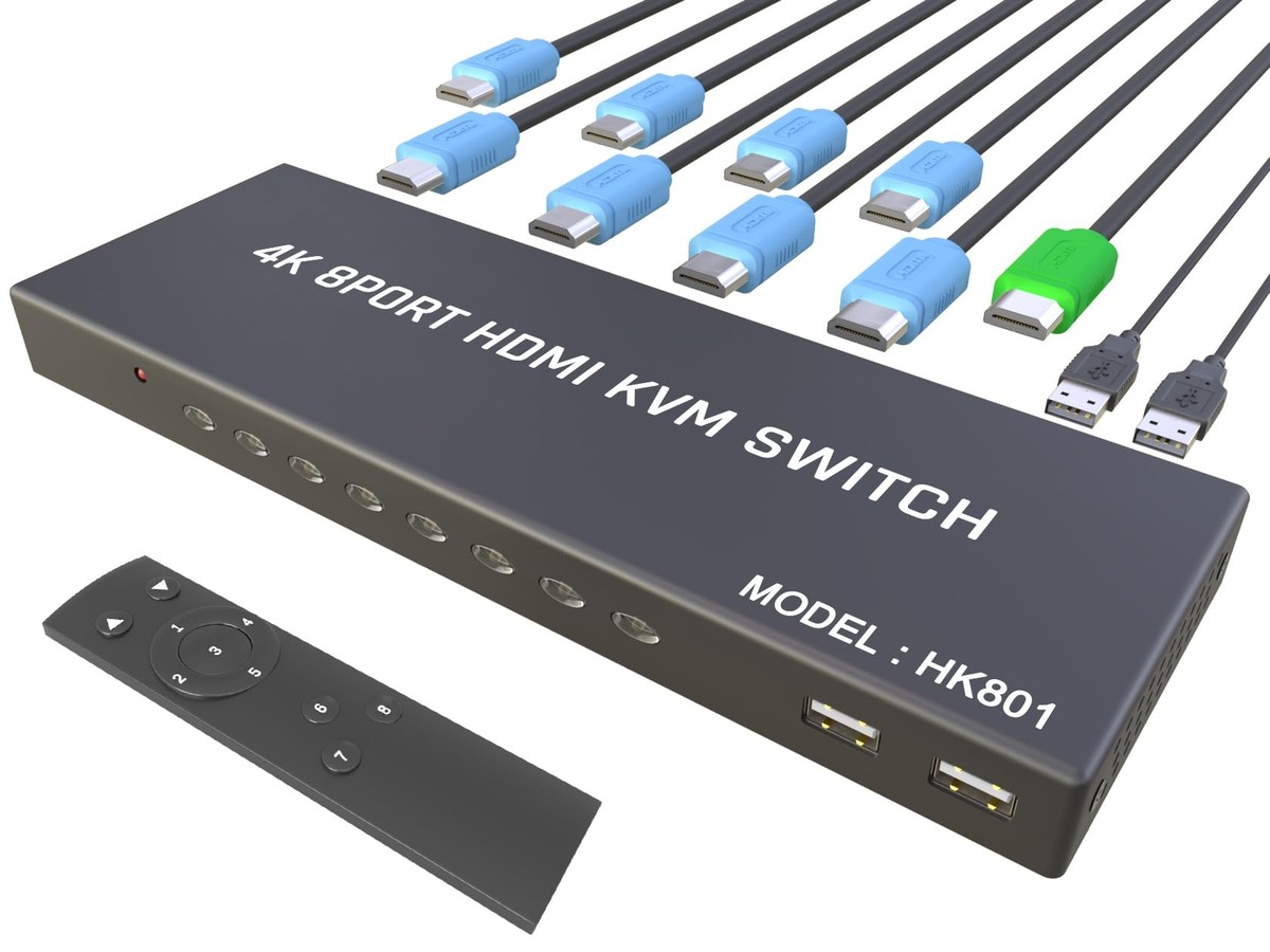 KVM Switch HDMI Port HDMI Switch with Remote- USB Switch