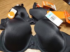 Lot of 2 Warners Bra 38 C Black Invisible Bliss Lift Underwire 1755 NWT