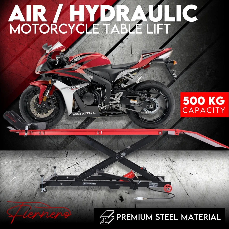 Motorcycle Lift 500kg Table Hydraulic Bike Jack Mechanic Stand Hoist Lifter +S