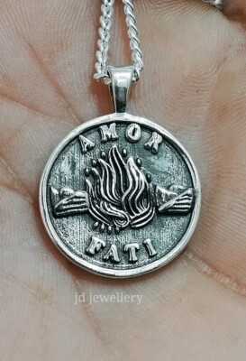 Amor Fati Charm Memento Mori pendant,special gift,stoic necklace,Wedding gift