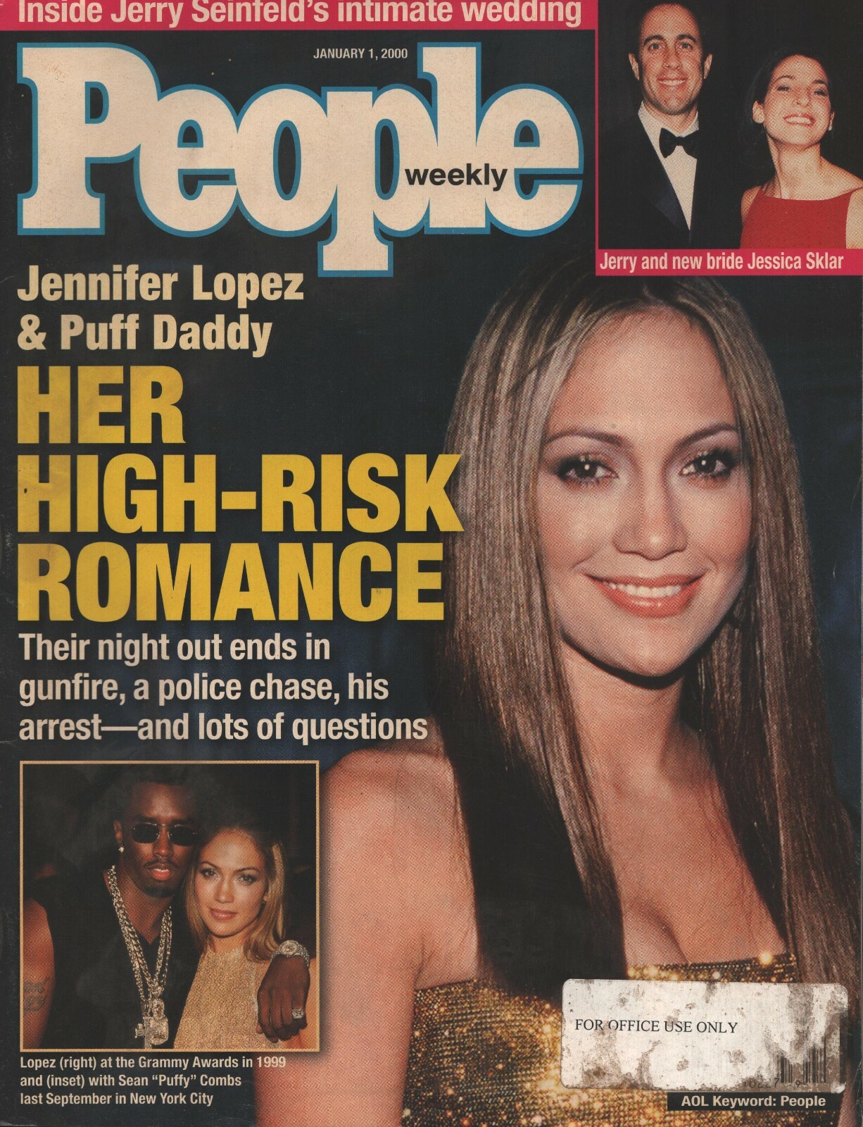 People Magazine January 1, 2000 Jennifer Lopez Puff Daddy