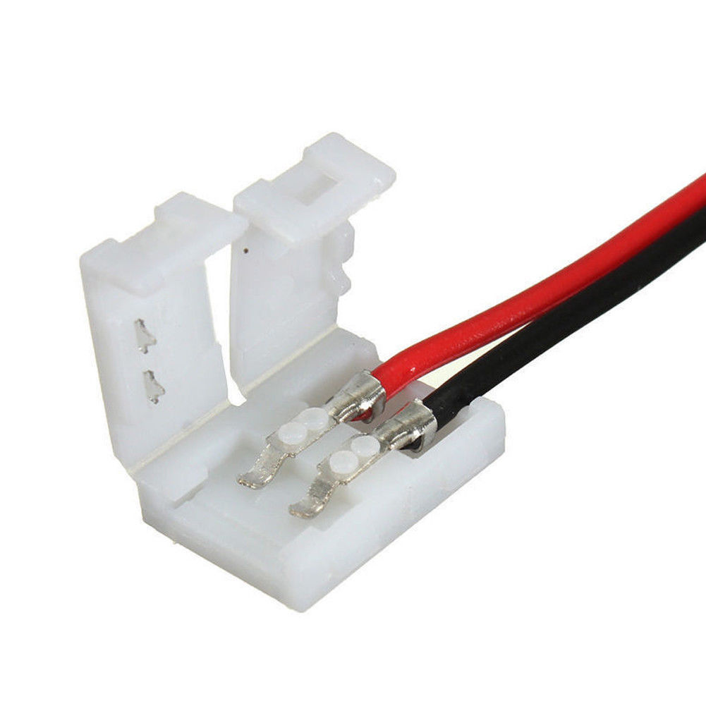 10 Set LED Strip Connector – Mannelijk/vrouwelijk, 2-pins, 16AWG, ABS – Voor LED-verlichting