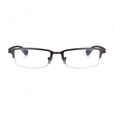 Grau rechteckig halber Rahmen blau lichtblockierend Lesebrille für Männer & Frauen