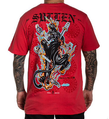 Sullen Clothing Art Collective T-Shirt - Red Electric Cayenne Tattoo Panther