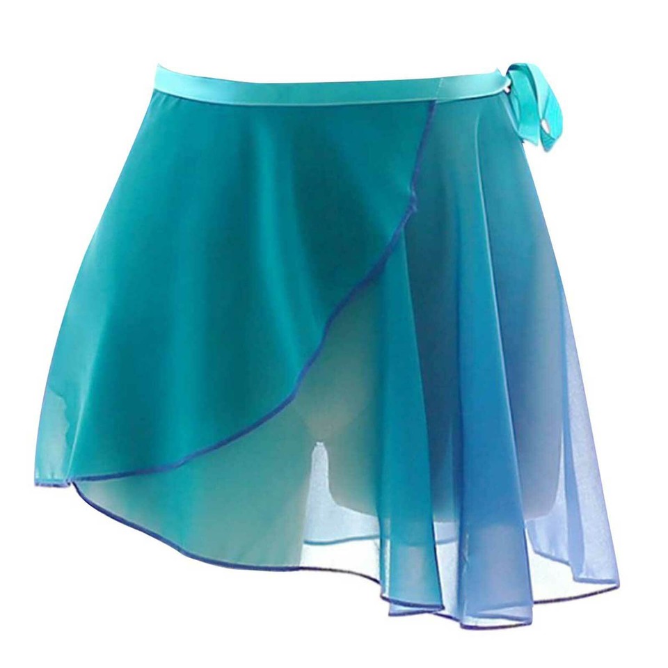 Women's Girls Ballet Dance Skirt Wrap Gradient Chiffon Over Scarf with