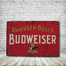 Budweiser Beer Vintage Style Tin Metal Bar Sign Poster Man Cave Collectible New