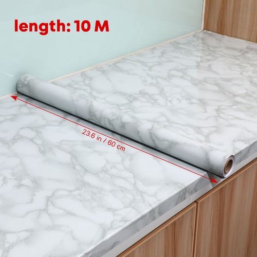 10M Self Adhesive Kitchen Worktop Covering Vinyl Wrap Cupboard Marble