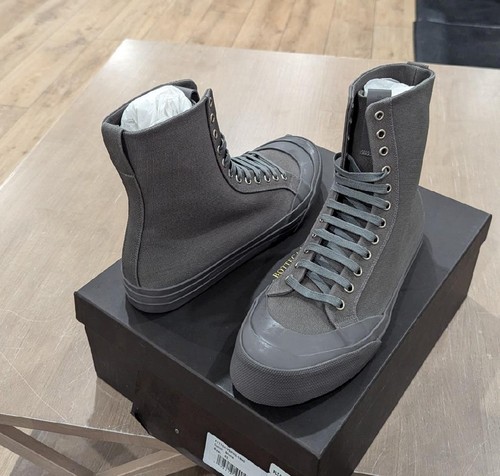 $620 Mens Bottega Veneta Logo Tongue Ankle Boots Stone 42 US 9