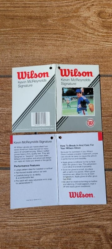 Vintage 1988 Wilson Signature Model-KEVIN MCREYNOLDS-NY METS Glove Tag EX+RARE!!