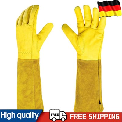 Rose Pruning Gloves Yellow Working Mitten Leather Garden Gloves Best Garden Gift