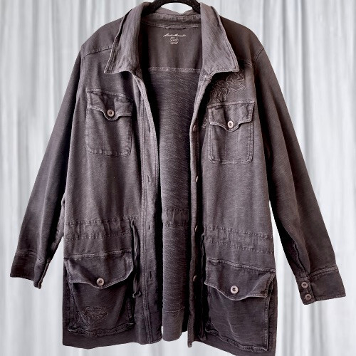 Eddie Bauer Brown Barn Jacket Womens 2X Cargo Utility Elbow Patch - Picture 6 of 17