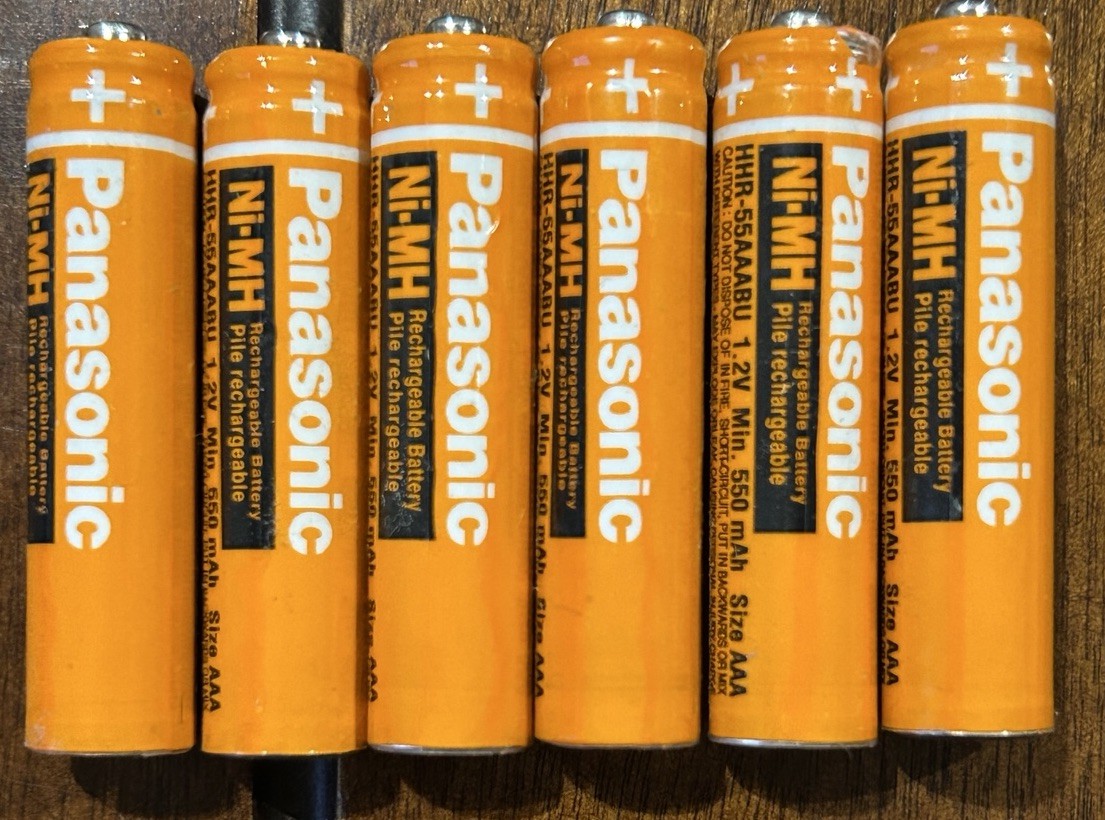 Panasonic AAA Rechargeable Batteries HHR-55AAABU NI-MH  6 PA