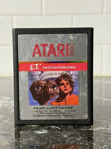 E.T. The Extra-Terrestrial (Atari 2600, 1982) Cartridge  CLEANED TESTED!!