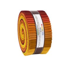 Robert Kaufman Kona Cotton Solids - Autumn Hues Roll Up, Fabric Strips,