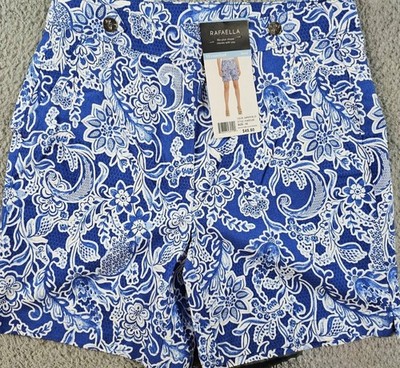 RAFAELLA Ladies Shorts Size 8 Blue Print NEW