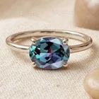 Color Changing Alexandrite Ring 925 Sterling Silver Dainty Jewelry Gift For Her