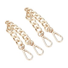 Purse Extender, 2 Pack 7.8 Inch Golden Aluminum Bag Flat Chain Strap with All...