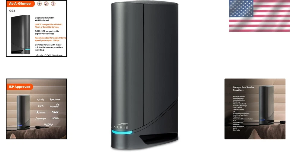 2-in-1 Cable Modem Router - DOCSIS 3.1 and WiFi 6 AX3000 - Save on Rental Fees - Image 2 of 4