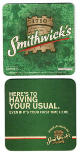 Guinness Smithwick's  - 2 beer coasters, Ireland